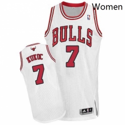Womens Adidas Chicago Bulls 7 Toni Kukoc Authentic White Home NBA Jersey