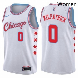 Womens Nike Chicago Bulls 0 Sean Kilpatrick Swingman White NBA Jersey City Edition 