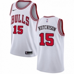 Womens Nike Chicago Bulls 15 Chandler Hutchison Authentic White NBA Jersey Association Edition 
