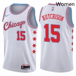Womens Nike Chicago Bulls 15 Chandler Hutchison Swingman White NBA Jersey City Edition 