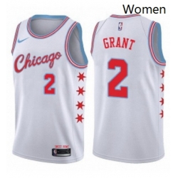 Womens Nike Chicago Bulls 2 Jerian Grant Swingman White NBA Jersey City Edition