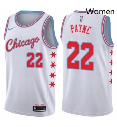 Womens Nike Chicago Bulls 22 Cameron Payne Swingman White NBA Jersey City Edition