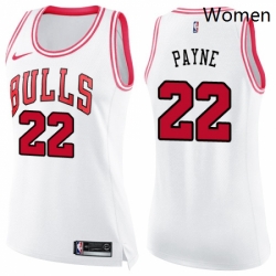 Womens Nike Chicago Bulls 22 Cameron Payne Swingman WhitePink Fashion NBA Jersey