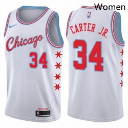 Womens Nike Chicago Bulls 34 Wendell Carter Jr Swingman White NBA Jersey City Edition 