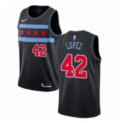 Womens Nike Chicago Bulls 42 Robin Lopez Swingman Black NBA Jersey City Edition