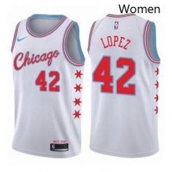 Womens Nike Chicago Bulls 42 Robin Lopez Swingman White NBA Jersey City Edition