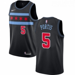 Womens Nike Chicago Bulls 5 Bobby Portis Swingman Black NBA Jersey City Edition 