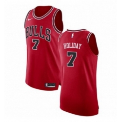 Womens Nike Chicago Bulls 7 Justin Holiday Authentic Red Road NBA Jersey Icon Edition 