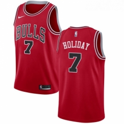 Womens Nike Chicago Bulls 7 Justin Holiday Swingman Red Road NBA Jersey Icon Edition 