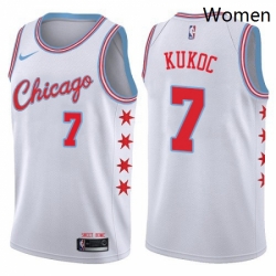 Womens Nike Chicago Bulls 7 Toni Kukoc Swingman White NBA Jersey City Edition