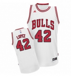 Youth Adidas Chicago Bulls 42 Robin Lopez Swingman White Home NBA Jersey