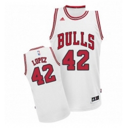 Youth Adidas Chicago Bulls 42 Robin Lopez Swingman White Home NBA Jersey