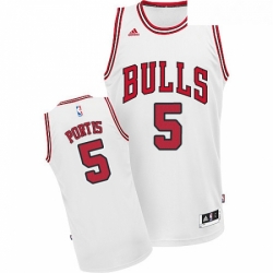 Youth Adidas Chicago Bulls 5 Bobby Portis Swingman White Home NBA Jersey 