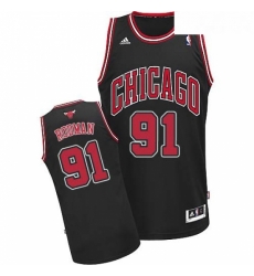 Youth Adidas Chicago Bulls 91 Dennis Rodman Swingman Black Alternate NBA Jersey