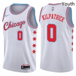 Youth Nike Chicago Bulls 0 Sean Kilpatrick Swingman White NBA Jersey City Edition 