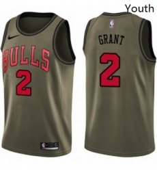 Youth Nike Chicago Bulls 2 Jerian Grant Swingman Green Salute to Service NBA Jersey