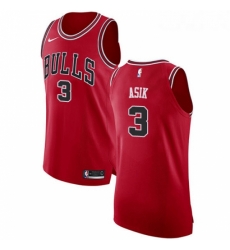 Youth Nike Chicago Bulls 3 Omer Asik Authentic Red Road NBA Jersey Icon Edition 
