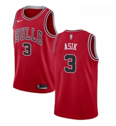 Youth Nike Chicago Bulls 3 Omer Asik Swingman Red Road NBA Jersey Icon Edition 