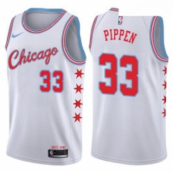 Youth Nike Chicago Bulls 33 Scottie Pippen Swingman White NBA Jersey City Edition