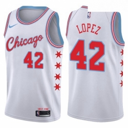 Youth Nike Chicago Bulls 42 Robin Lopez Swingman White NBA Jersey City Edition