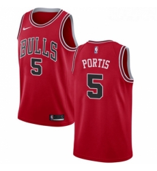 Youth Nike Chicago Bulls 5 Bobby Portis Swingman Red Road NBA Jersey Icon Edition 