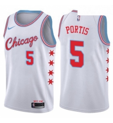 Youth Nike Chicago Bulls 5 Bobby Portis Swingman White NBA Jersey City Edition 