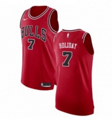 Youth Nike Chicago Bulls 7 Justin Holiday Authentic Red Road NBA Jersey Icon Edition 