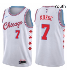 Youth Nike Chicago Bulls 7 Toni Kukoc Swingman White NBA Jersey City Edition
