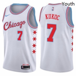 Youth Nike Chicago Bulls 7 Toni Kukoc Swingman White NBA Jersey City Edition