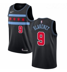 Youth Nike Chicago Bulls 9 Antonio Blakeney Swingman Black NBA Jersey City Edition 