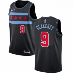 Youth Nike Chicago Bulls 9 Antonio Blakeney Swingman Black NBA Jersey City Edition 