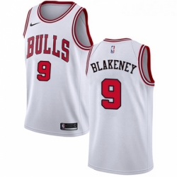 Youth Nike Chicago Bulls 9 Antonio Blakeney Swingman White NBA Jersey Association Edition 