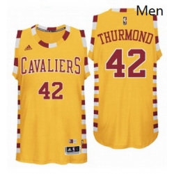 Cleveland Cavaliers 42 Nate Thurmond Hardwood Classic Throwback Gold Swingman Jersey 