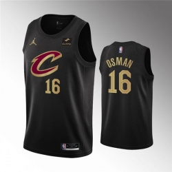 Men Cleveland Cavaliers 16 Cedi Osman Black Statement Edition Stitched Basketball Jersey