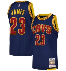 Men Cleveland Cavaliers 23 LeBron James Navy 2015 26 Throwback Stitched Jersey