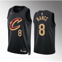 Men Cleveland Cavaliers 8 Pete Nance Black Statement Edition Stitched Jersey