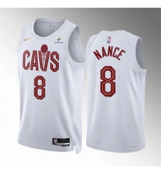 Men Cleveland Cavaliers 8 Pete Nance White Association Edition Stitched Jersey