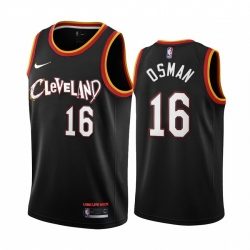 Men Nike Cleveland Cavaliers 16 Cedi Osman Black NBA Swingman 2020 21 City Edition Jersey