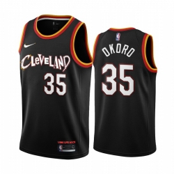 Men Nike Cleveland Cavaliers 35 Isaac Okoro Black NBA Swingman 2020 21 City Edition Jersey