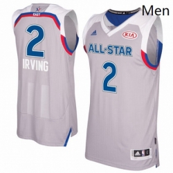 Mens Adidas Cleveland Cavaliers 2 Kyrie Irving Authentic Gray 2017 All Star NBA Jersey