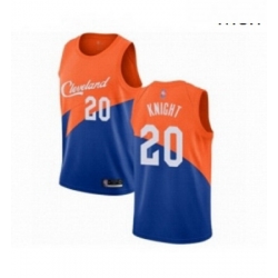 Mens Cleveland Cavaliers 20 Brandon Knight Authentic Blue Basketball Jersey City Edition 