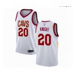 Mens Cleveland Cavaliers 20 Brandon Knight Authentic White Basketball Jersey Association Edition 