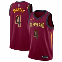 Men's Cleveland Cavaliers #4 Evan Mobley Red Nike Wine 2021 NBA Draft First Round Pick Swingman Jersey