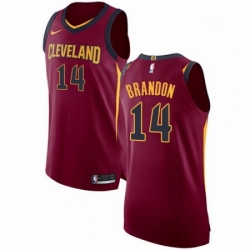 Mens Nike Cleveland Cavaliers 14 Terrell Brandon Authentic Maroon Road NBA Jersey Icon Edition 