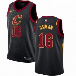 Mens Nike Cleveland Cavaliers 16 Cedi Osman Authentic Black NBA Jersey Statement Edition 