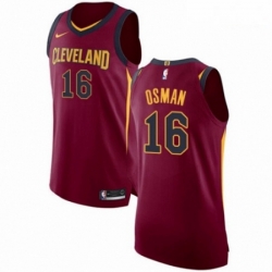 Mens Nike Cleveland Cavaliers 16 Cedi Osman Authentic Maroon NBA Jersey Icon Edition 
