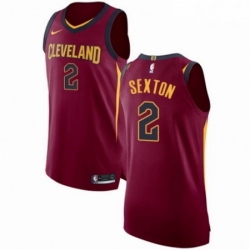 Mens Nike Cleveland Cavaliers 2 Collin Sexton Authentic Maroon NBA Jersey Icon Edition 