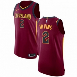 Mens Nike Cleveland Cavaliers 2 Kyrie Irving Authentic Maroon Road NBA Jersey Icon Edition