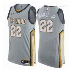 Mens Nike Cleveland Cavaliers 22 Larry Nance Jr Authentic Gray NBA Jersey City Edition 