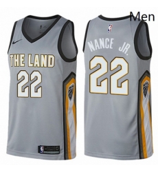 Mens Nike Cleveland Cavaliers 22 Larry Nance Jr Swingman Gray NBA Jersey City Edition 